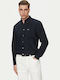 Long-sleeved Denim Shirt Navy Blue