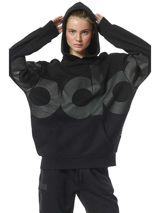 Body Action Women's Long Hooded Sweatshirt Black