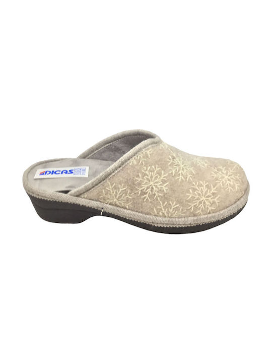 Dicas Winter Damen Hausschuhe Beige