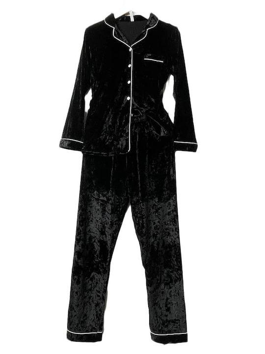 Notte Stella Winter Women's Pyjama Set Black