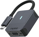 Rapoo Convertor USB-C male în VGA female Gray (217684)