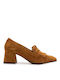 Fardoulis Suede Tabac Brown Heels