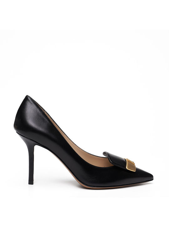 Fabio Rusconi Leather Pointed Toe Black Heels