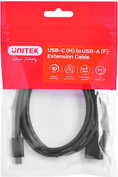 Unitek USB 2.0 USB-C masculin - USB-A female 60W 1m (C476BK-1M) Unitek USB 2.0 USB-C masculin - USB-A female 60W 1m (C476BK-1M)