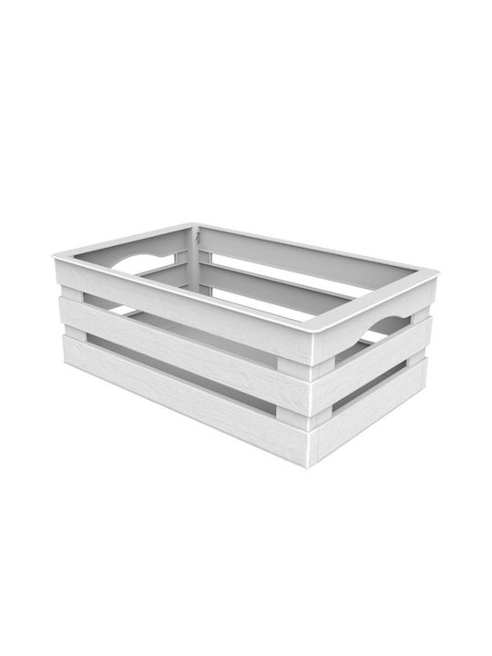 Bama Italy Διακοσμητικό Καλάθι Πλαστικό Λευκό 41x31x14εκ.