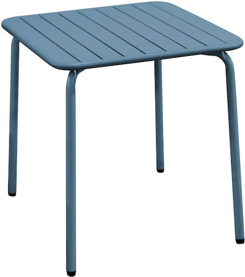 Brio Outdoor Dinner Free Standing Metal Table Sandy Blue 70x70x73cm