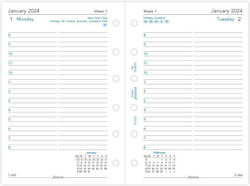Filofax Pocket Täglich Tagesordnung Weiß 2024