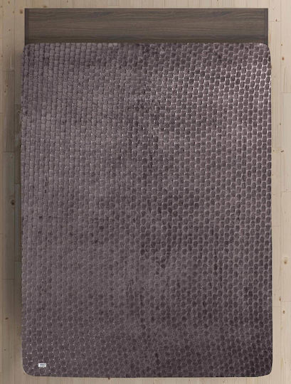 Madi Sheet Super-Double with Elastic 160x200+30cm. Specks Brown