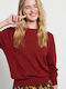 Funky Buddha Women's Long Sleeve Sweater Cotton Burgundy