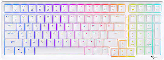 Royal Kludge RK98 Ασύρματο Gaming Πληκτρολόγιο με Custom Brown διακόπτες και RGB φωτισμό (Αγγλικό US) Λευκό