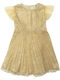 Children's Dress Short Sleeve with Sequins Gold