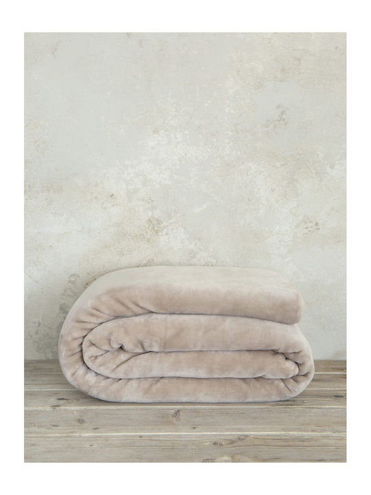 Nima Coperta Blanket Velvet Queen 240x260cm. Nude