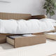 vidaXL Bed Drawer made of Wood with Wheels in B...