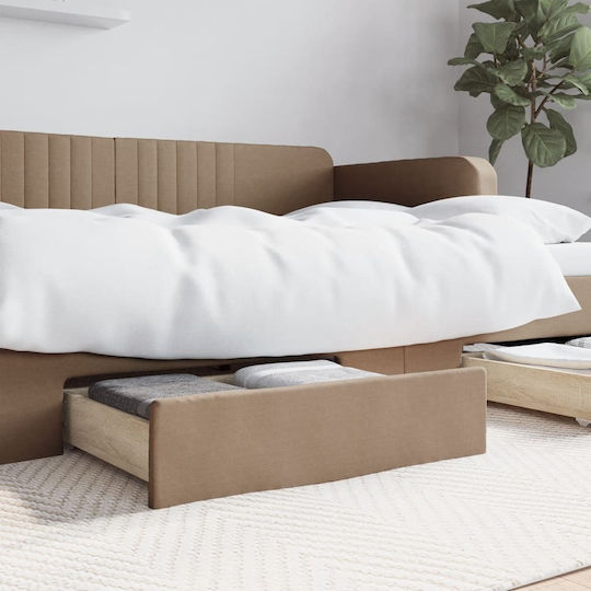 vidaXL Bed Drawer made of Wood with Wheels in Brown Color 67x50x16cm 2pcs