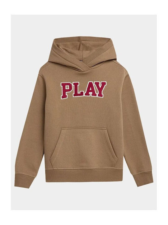 4F Kids Sweatshirt with Hood Brown