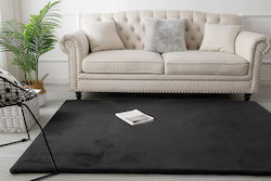Beauty Home Modern Bedroom Rugs Set Black 9644-ΣΕΤ 3pcs