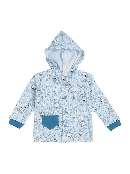Kids Cardigan with Hood Light Blue