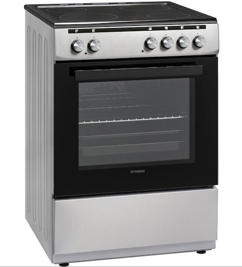 Hyundai Aragaz 69lt cu Plite Ceramice L60cm. Inox