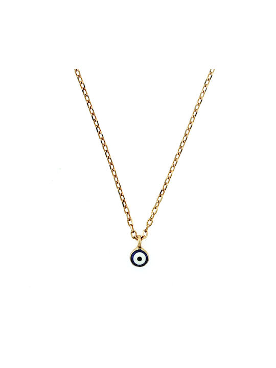 Antwnakakis Necklace Eye from Gold Plated Silver