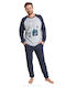 Muydemi Men's Winter Pajamas Set Blue