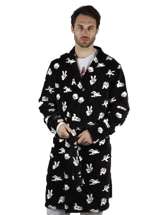 Admas Men's Winter Pajama Robe Black