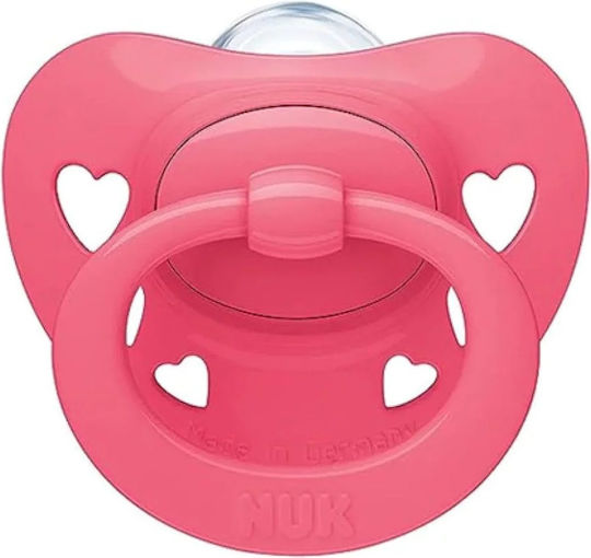 Nuk Signature Orthodontic Silicone Pacifier with Case Hearts - Pink Fuchsia for 6-18 Months