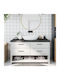 vidaXL Rectangular Bathroom Vanity Unit made of Solid Wood in Gray Color 140x60x6cm 3156248 1pcs