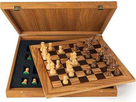 Manopoulos Wooden Chess Olive Wood 40x40cm