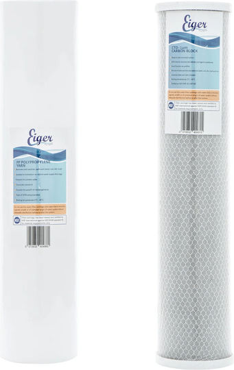Eiger Ersatz-Wasserfilter für unter der Arbeitsplatte aus Polypropylen 20" 2Stück