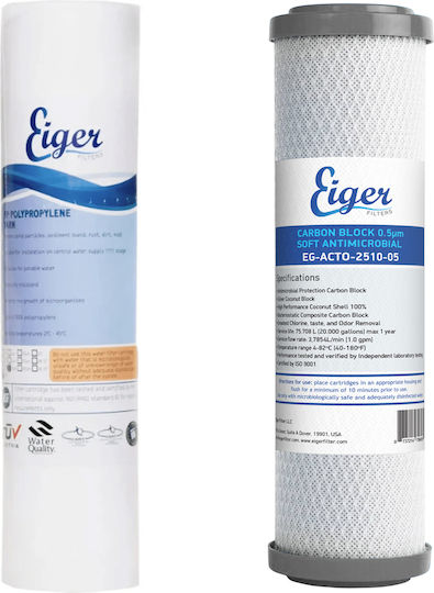 Eiger Filtru de Apă de Înlocuire pentru Sub Blat din Polipropilenă 10" 0.5 μm - micrometru 2buc