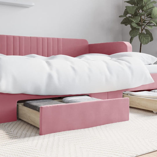 vidaXL Чекмедже за легло Дърво в Розов Цвят 67x50x16см 2бр