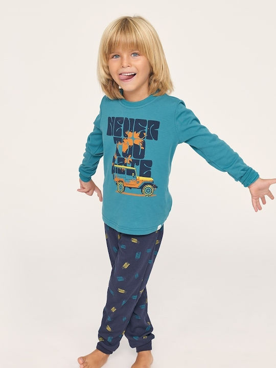 Muydemi Set Top & Bottom Kids Pyjamas Turquoise