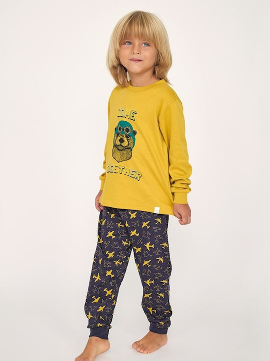 Muydemi Set Top & Bottom Kids Pyjamas Yellow