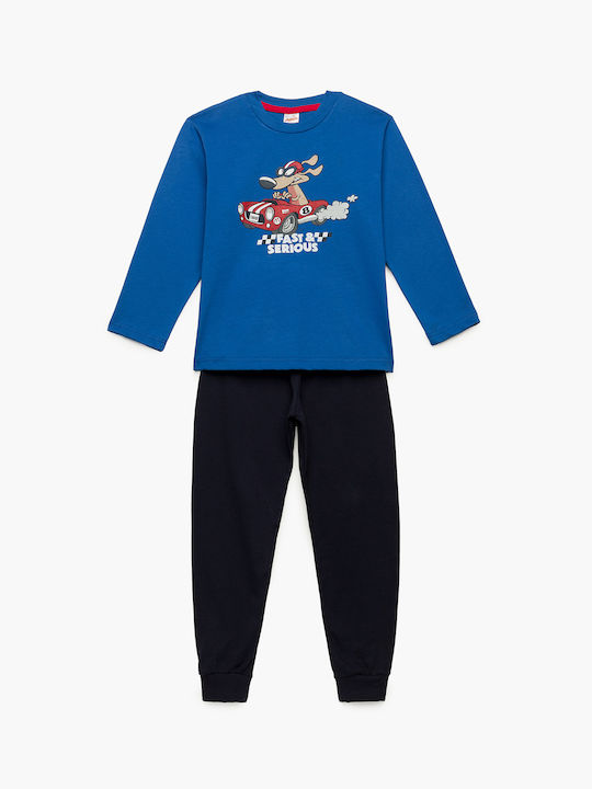 Minerva Set Top & Bottom Kids Cotton Pyjamas Blue