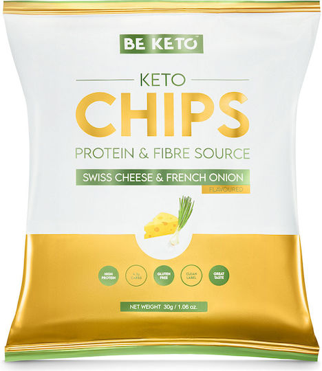 BeKeto Protein Chips with Swiss Cheese & French Onion Flavor Gluten Free 30gr