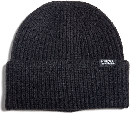 Beanie Unisex Beanie with Rib Knit in Black color