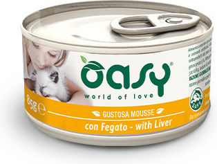 Oasy Wet Food for Adult Cats in Cans with Liver Grain Free 85gr