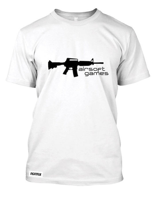 FightFlix Ανδρικό T-shirt Κοντομάνικο Λευκό