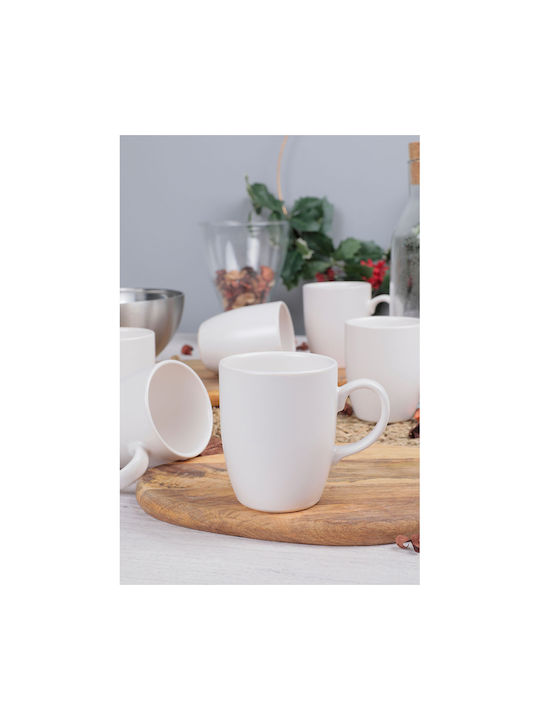 Ceramic Cup White 300ml 6pcs