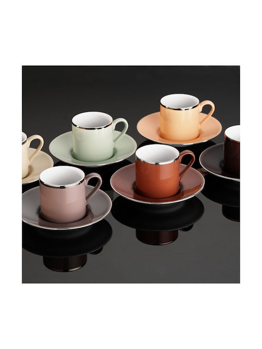 Porcelain Cup Multicolour 50ml 6pcs