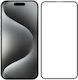 Powertech 5D Full Glue Full Face Tempered Glass Μαύρο (iPhone 15 Pro Max)