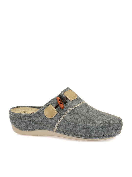 Anatomische Wollene Damen Hausschuhe Gray