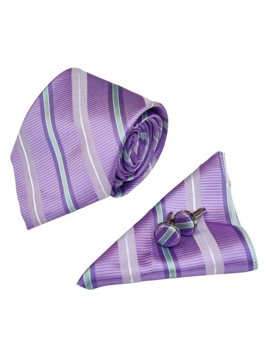 Herren Krawatten Set Gedruckt in Lila Farbe