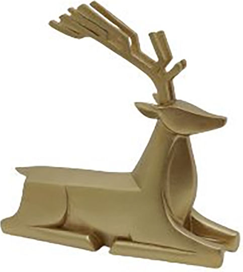 InTheBox Weihnachtliche Kunststoff Figur Hirsche Gold 21x21x7cm 2Stück