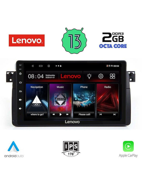 Lenovo Ηχοσύστημα Αυτοκινήτου για BMW E46 1998-2005 (Bluetooth/USB/WiFi/GPS/Apple-Carplay/Android-Auto) με Οθόνη Αφής 9"