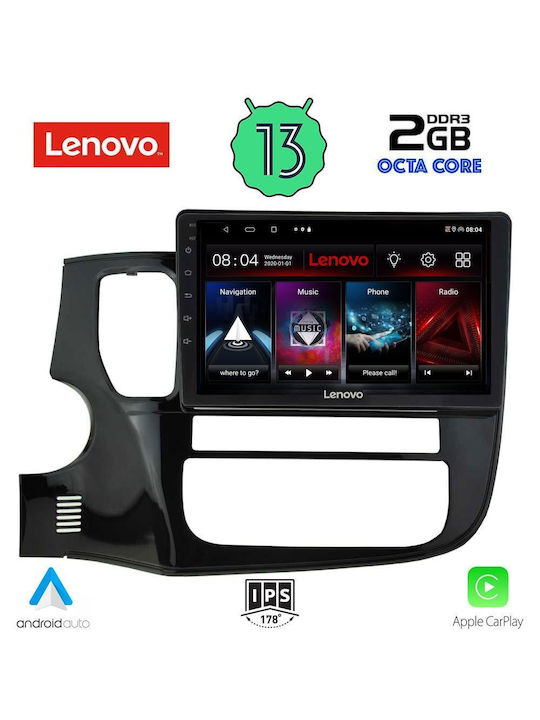 Lenovo Sistem Audio Auto pentru Mitsubishi Outlander 2013> (Bluetooth/USB/WiFi/GPS/Apple-Carplay/Android-Auto) cu Ecran Tactil 9"