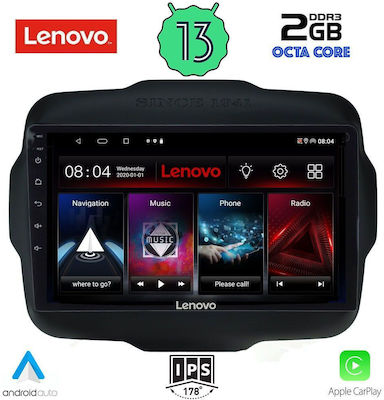 Lenovo Sistem Audio Auto pentru Jeep Renegade 2014> (Bluetooth/USB/WiFi/GPS/Apple-Carplay/Android-Auto) cu Ecran Tactil 9"