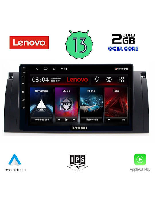 Lenovo Ηχοσύστημα Αυτοκινήτου για BMW E39 (Bluetooth/USB/WiFi/GPS/Apple-Carplay/Android-Auto) με Οθόνη Αφής 9"
