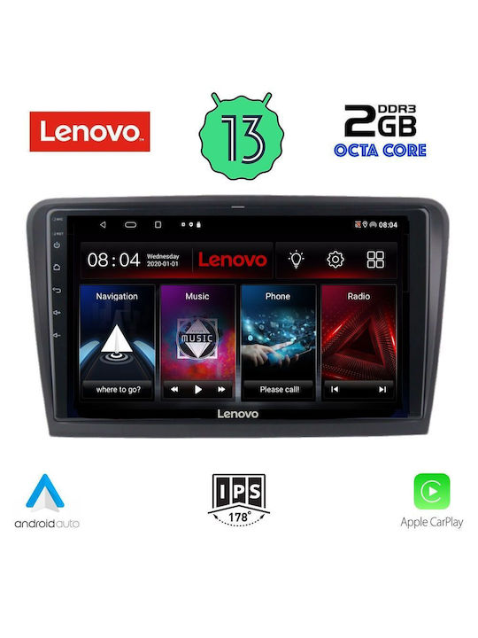 Lenovo Car Audio System for Skoda Rapid 2012> (Bluetooth/USB/WiFi/GPS/Apple-Carplay/Android-Auto) with Touch Screen 9"