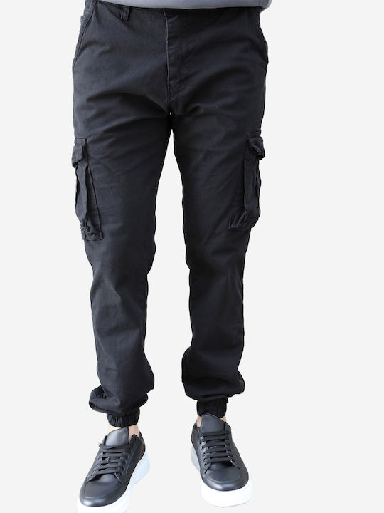 Yolofashion Men's Trousers Cargo Elastic Black